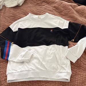 P.E Nation Black and White Crewneck Sweater